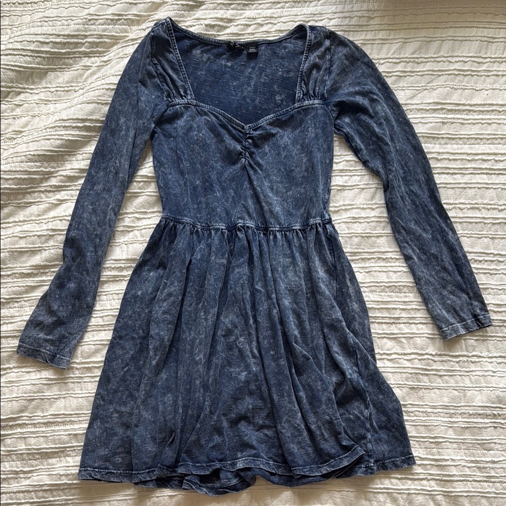 Blue Long-Sleeve Dress